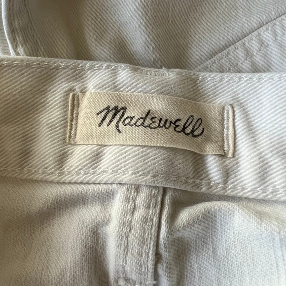 Madewell Cutoff Denim Shorts Relaxed in Tile White Size 27 - Picture 8 of 11